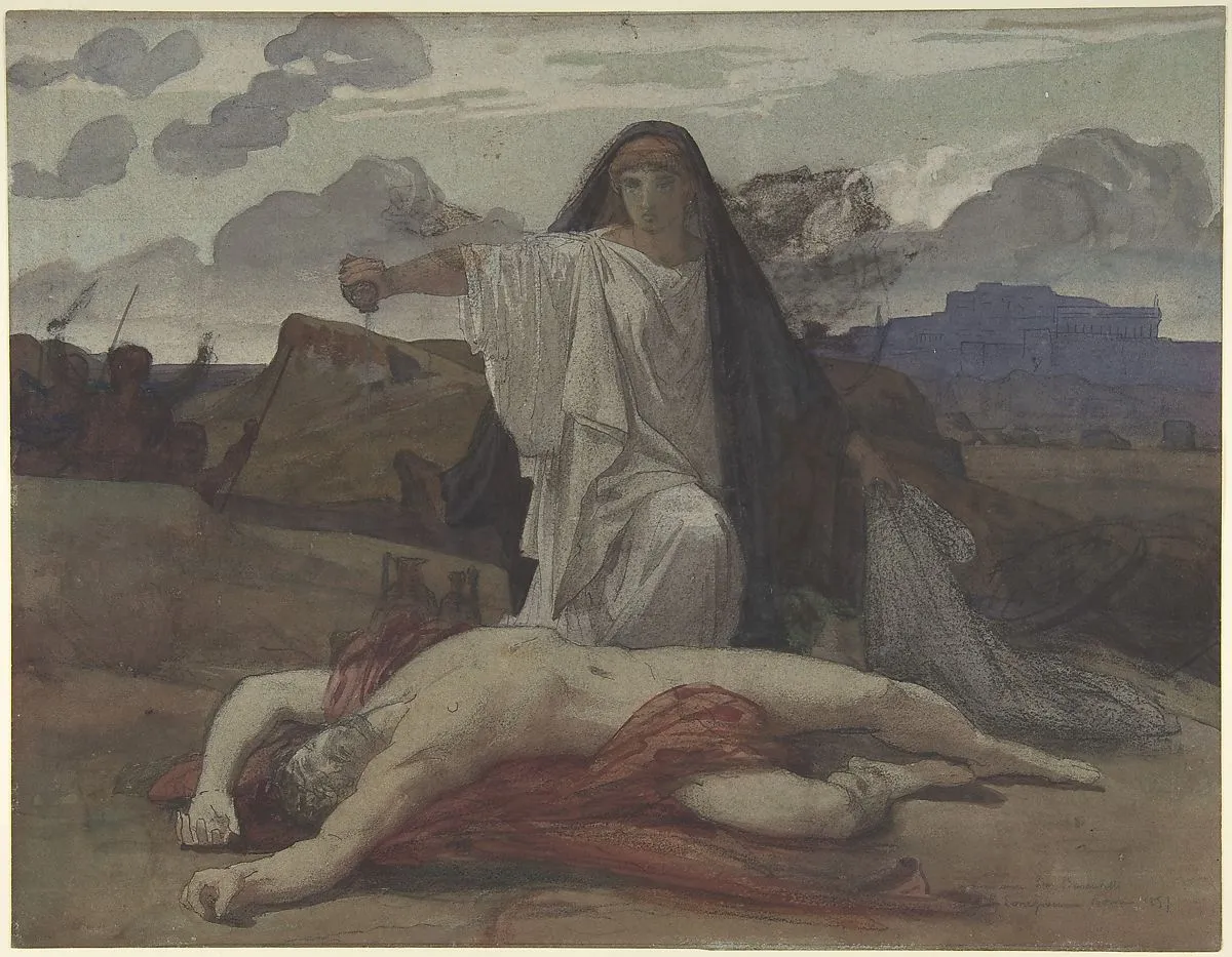 Antigone Gives Token Burial to the Body of Her BrotherPolynices 1835–98 Jules-Eugène Lenepveu